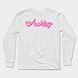 Ashley name pink heart Long Sleeve T-Shirt